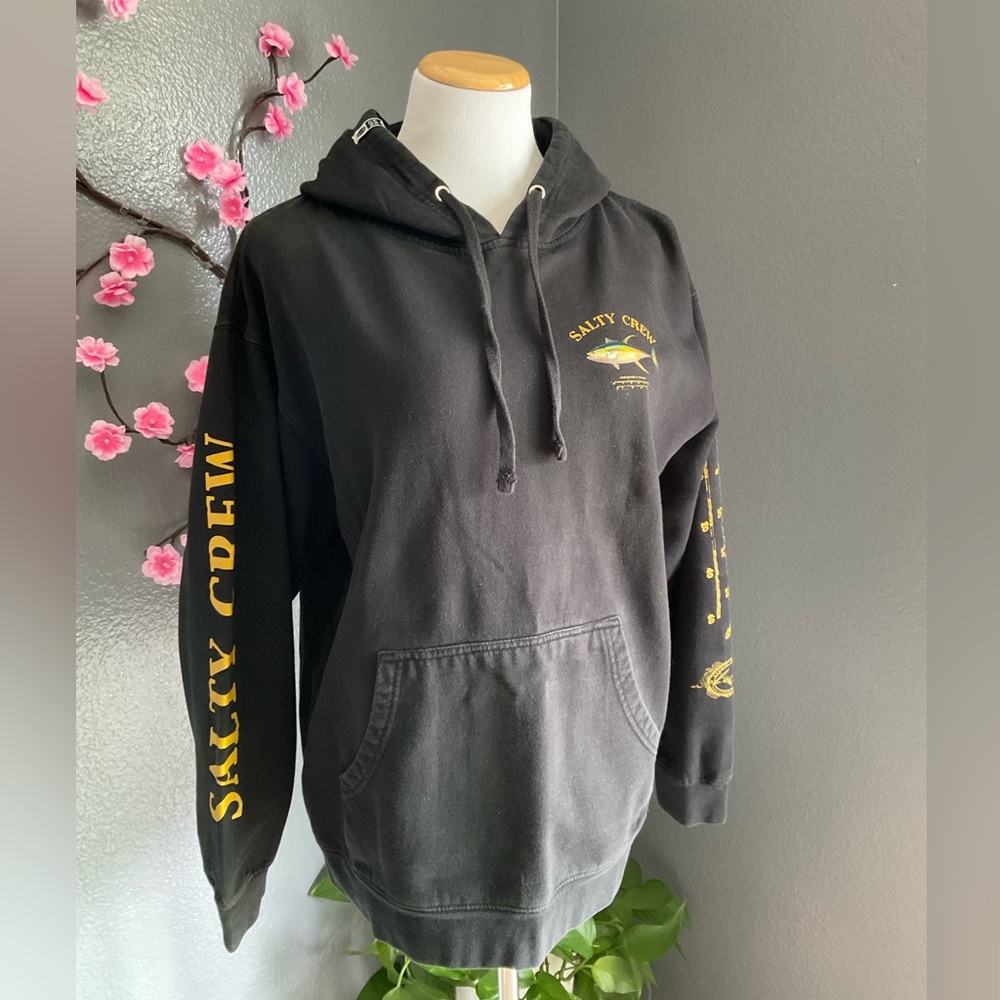 Salty Crew Black and Gold Hoodie for Men
